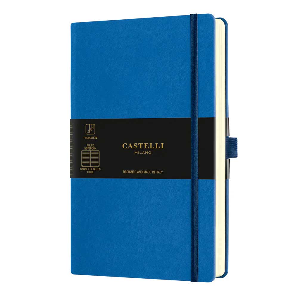 Castelli Aquarella A5 Ruled Blue Sea Notebook
